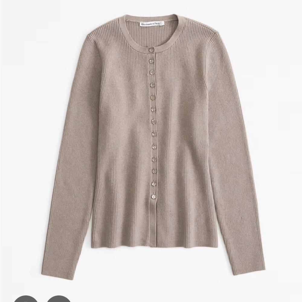 ABERCROMBIE & FITCH Ribbed Cardigan in “Light Brown” | Size S | NWOT